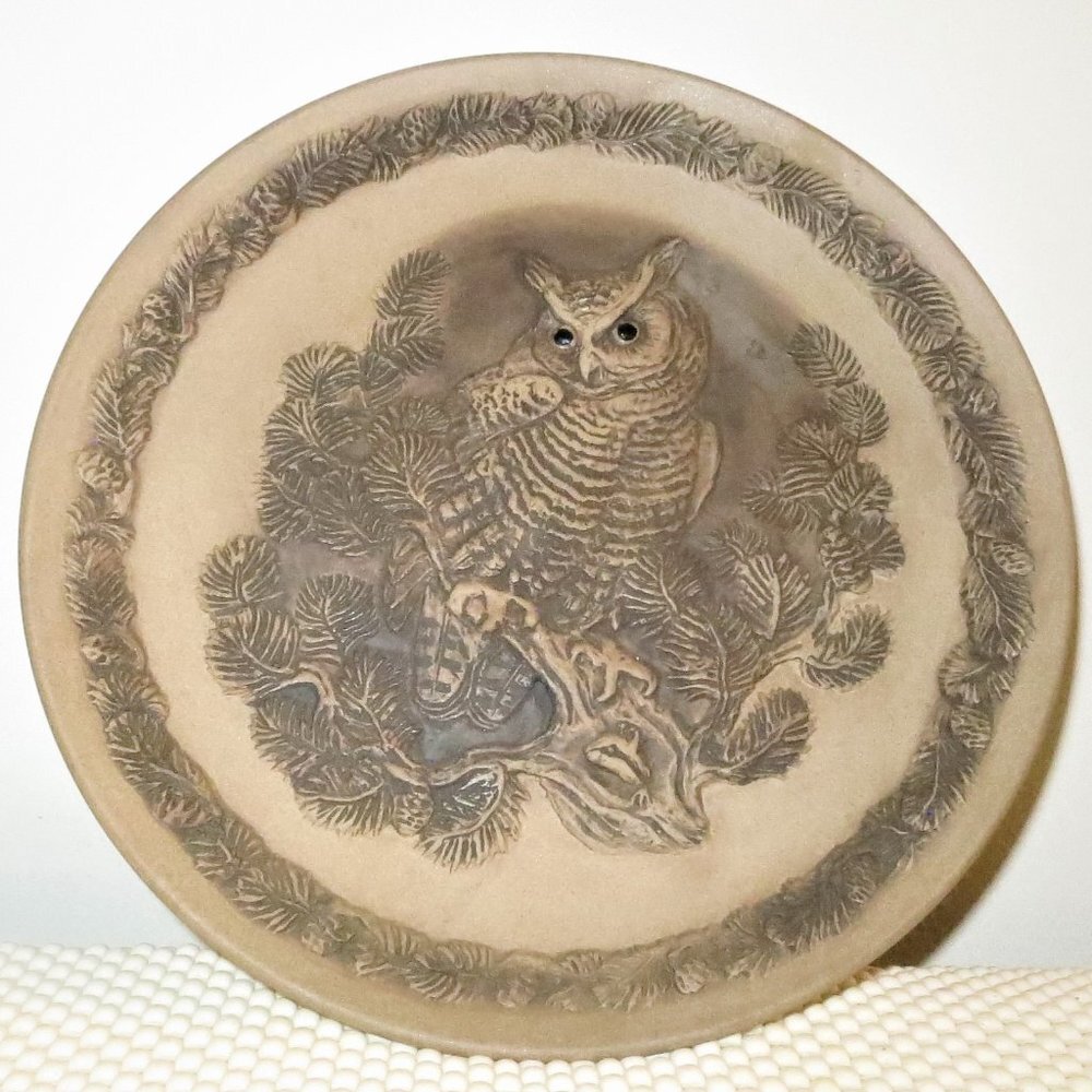 Barbara Linley Adams Poole England Horned Owl Limited Edition Collector Plate